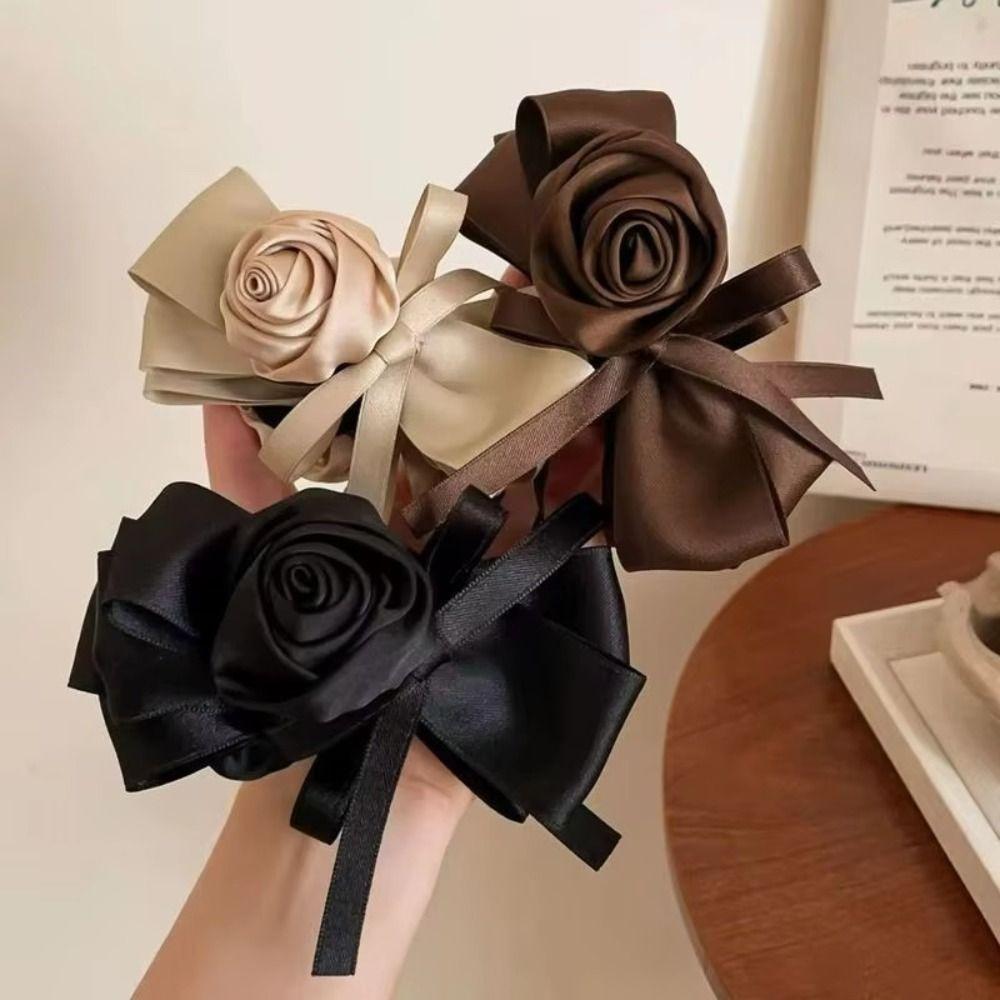 Jaw Clip Style Rose Hair Clip Rose Flower Bow Flower Hair Clip Elegant Rose Banana Clip For Women