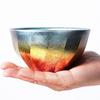 Pure Titanium Double-Wall Salad Bowl,Double-Layer Ice-Flake Cut Surface 12.5 cm Home Breakfast Bowl Food Tableware,Kitchenware