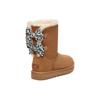 UGG Klassische Karobogen Mid-Calf Schneestiefel Damenstiefel Kastanie 1138131-CHE
