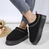 Thick Soles Wear Winter Headscarf Half Slippers, New Ethnic Style Lace Wool Semi-support Snow Cotton Slippers