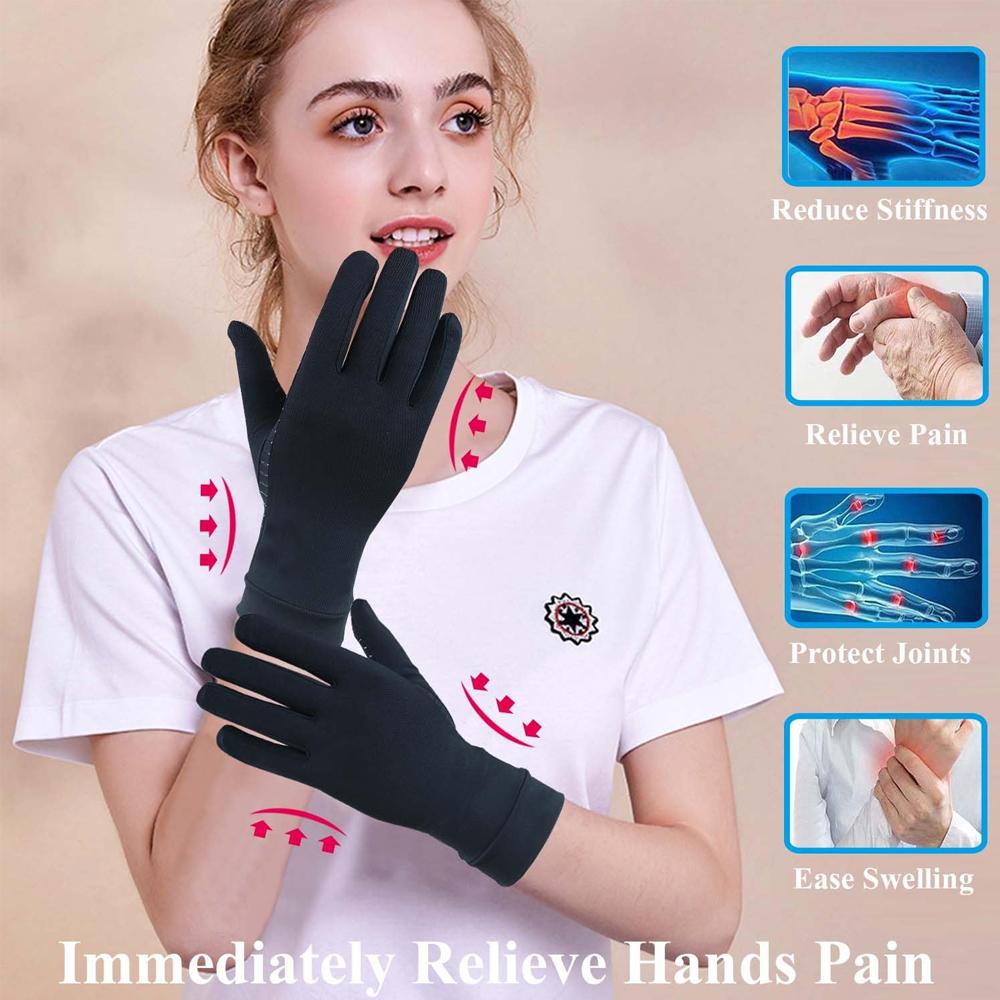 Copper Compression Arthritis Gloves Unisex Hand Pain Relief Support For Rheumatoid Osteoarthritis Carpal Tunnel
