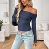 Women Tops Long Sleeve R-Neck Shirts Fall Fashion  Casual Business Tunic Blouses