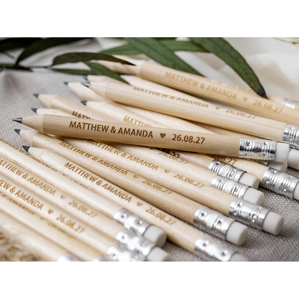 10Pcs Custom Name Pencil Engraved Pencil Wedding Favor for Guest Bachelor Party Decor Supplies Bridal Shower Gift Back To School