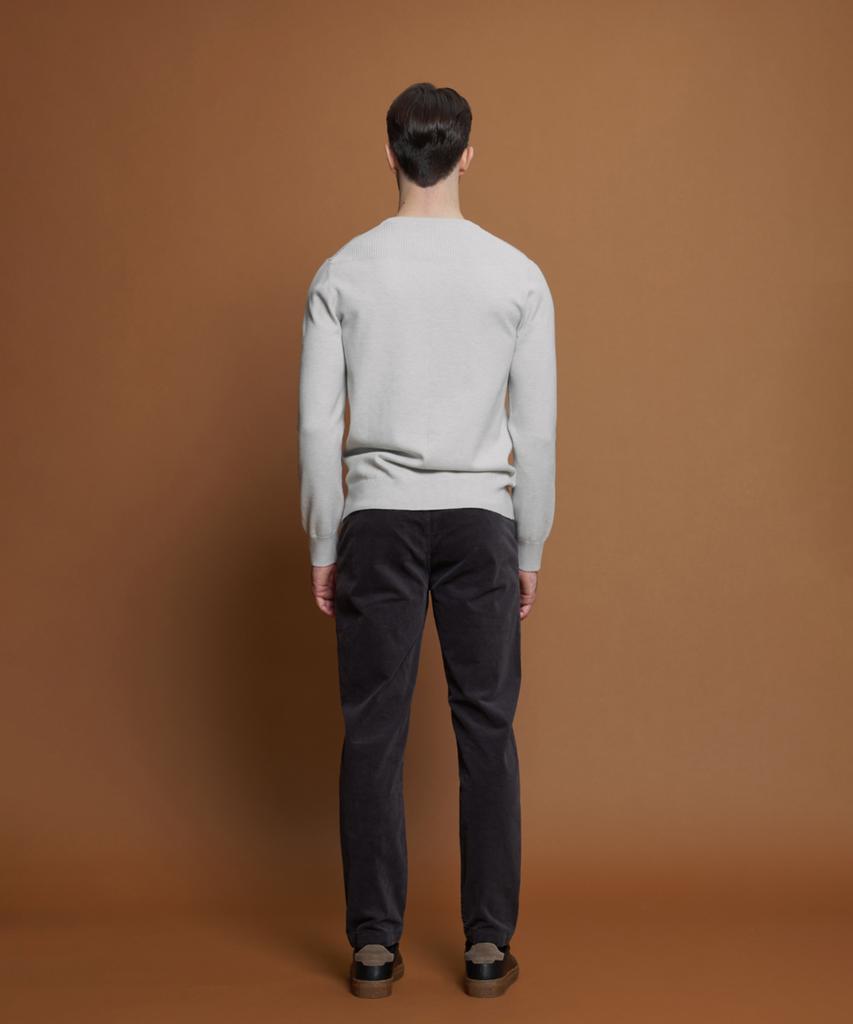 PANICALE Charcoal Regular Fit Three-Bone Corduroy Pants