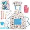 Adorable 19 Piece Children Kitchen Baking Set With Cartoon Style Apron Playtime For