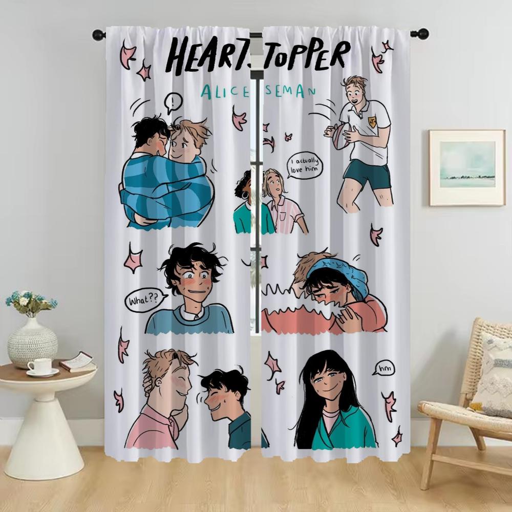 Anti-mosquito Curtains 2 Pieces Heartstopper Partition Living Room Curtain Home Interior Curtains for Camera Shades Kitchen