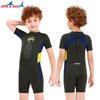 Kids 2.5mm Neoprene Wetsuit Short Sleeve Full Body Surfing Dive Suit Boys UV Protection Warm Water Sports