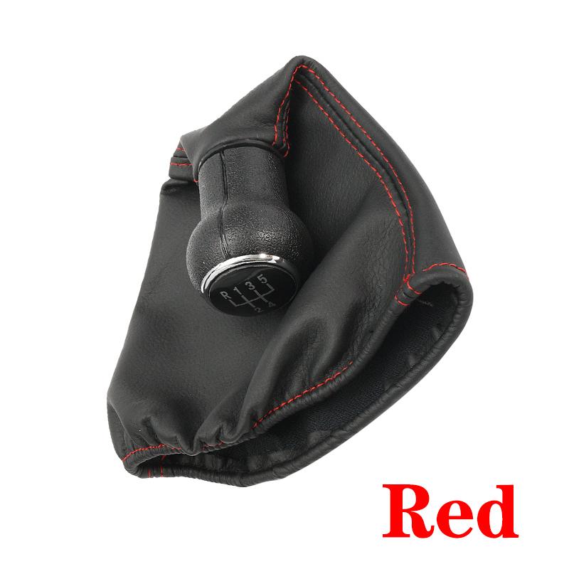 For VW Golf 3 MK3 Golf 3 Varaint Jetta 3 MK3 Vento (1992-1998) 5 Speed Car Gear Stick Shift Knob With Leather Gaitor Red Line