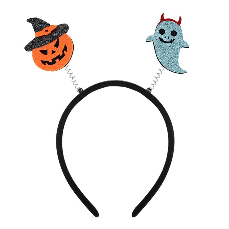 Обруч для волос Хэллоуинский тыква-призрак крылья Головной убор для фотосессии