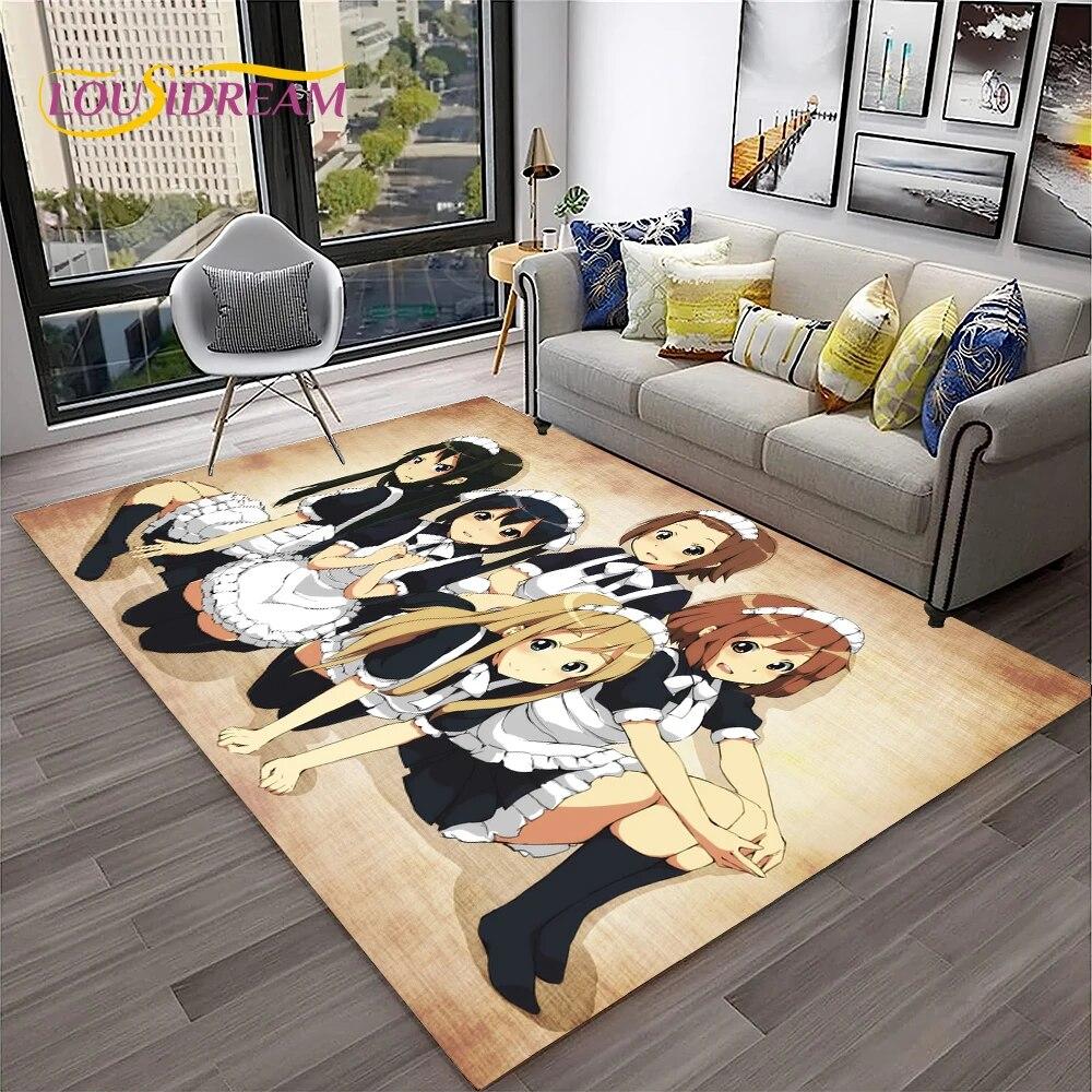Cute Lolita K-ON Kawaii Girls Cartoon Carpet Rug for Home Living Room Bedroom Sofa Doormat Decor,kid Area Rug Non-slip Floor Mat