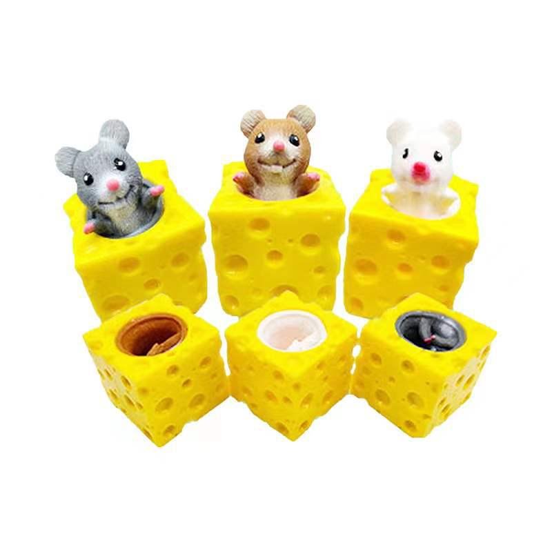 Cheese Mouse Stress Relief Squeeze Toy - Decompression Prank Gift