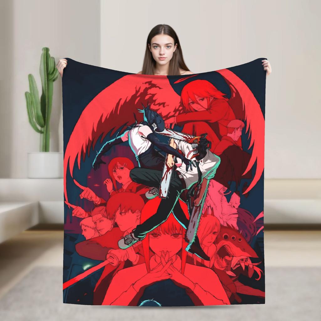 Anime Kettensäge Reze Super Warme Decke Reise Plüsch Bettwäsche Überwürfe Neuheit Sofa Stuhl Flanell Tagesdecke Sofabettbezug