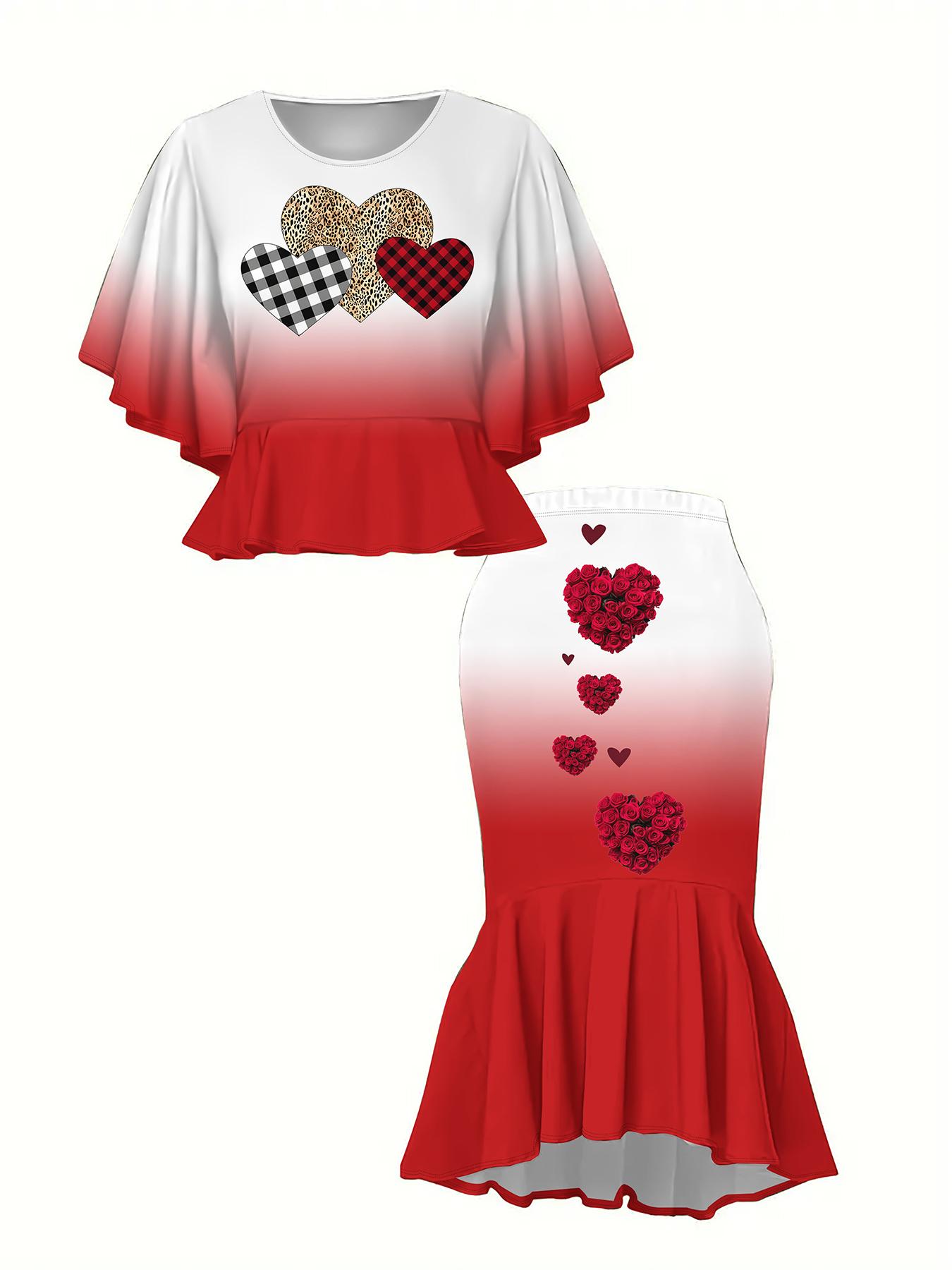 

Классический тотемный женский принт, напечатанный на 3D-принтере, Модный большого размера, Элегантный, Универсальный для всех сезонов. Футболка, Юбка и Комплект, Модный Стиль 1XL красный