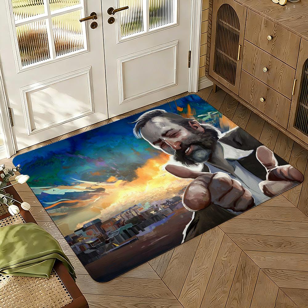 Disco Game Elysium Floor Mat Soft Thickened Absorbent Non-Slip Bedroom Living Room Door Mat Home Decor Flannel Rugs
