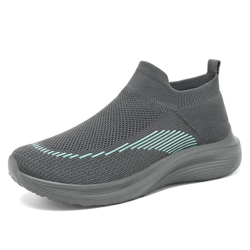 Women's Flyknit Lightweight Slip-on Sneakers: Breathable, Soft Sole Running Shoes for Spring and Summer