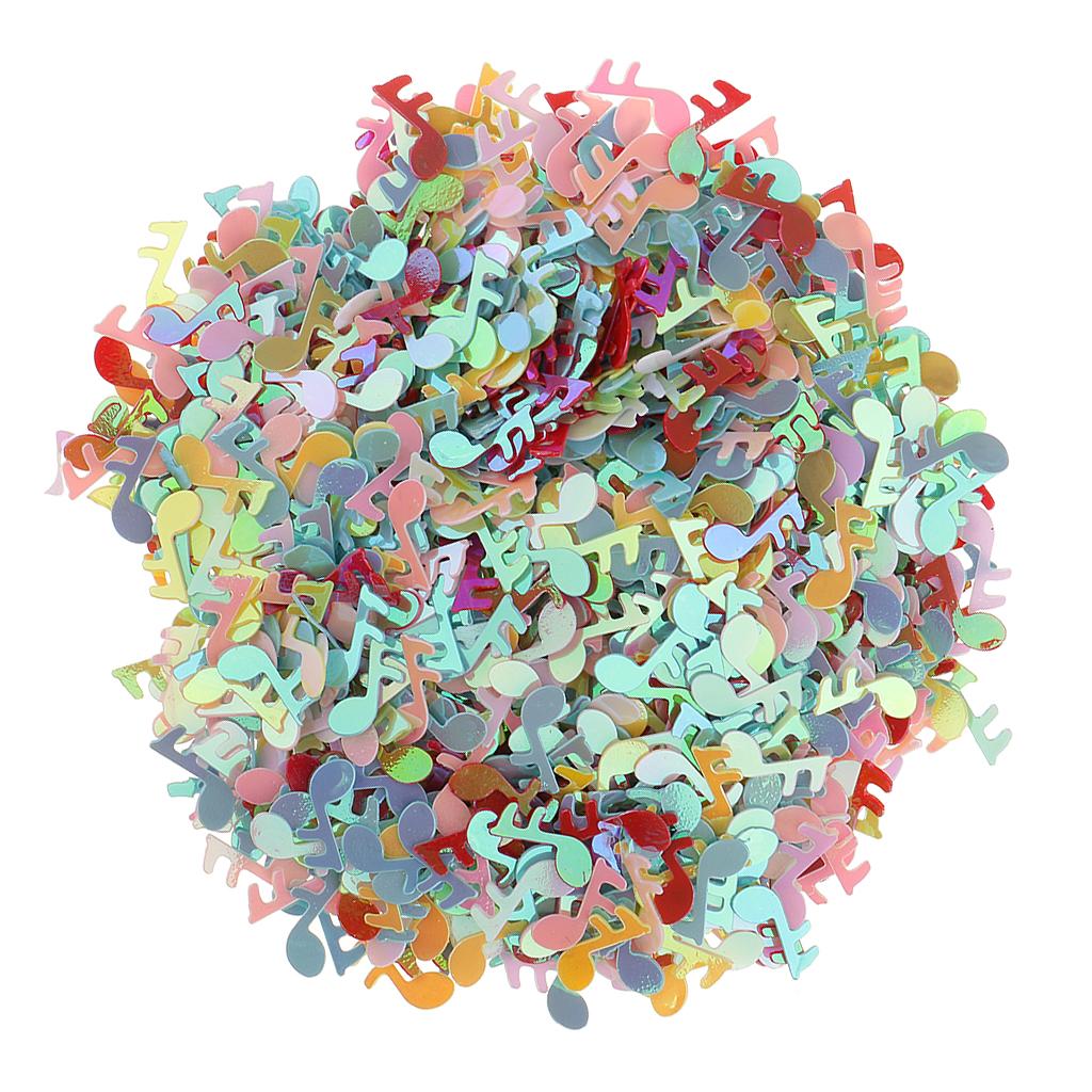 1x0,5cm Barevné hudební noty posyp na stůl, dekorace na párty, 0,52oz