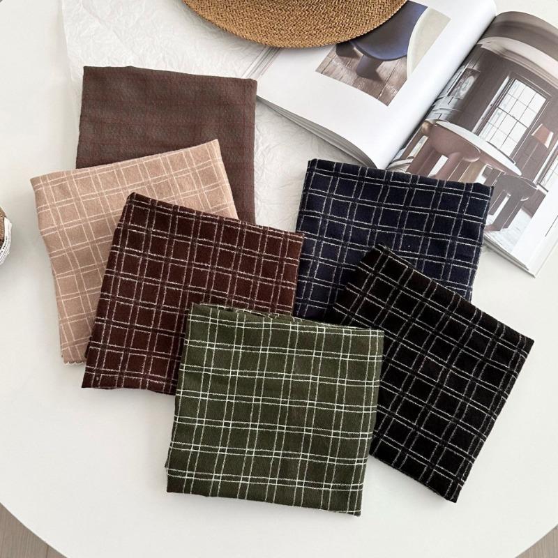 Autumn and winter new polished plaid rhombus triangle scarf fashion headscarf scarf temperament silk scarf retro small scarf