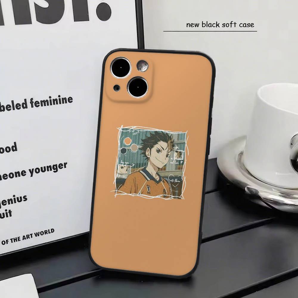 Haikyuu For IPhone 15 16 14 Plus 13 12 11 17 Pro Max 17 Air Black Soft Phone Cover