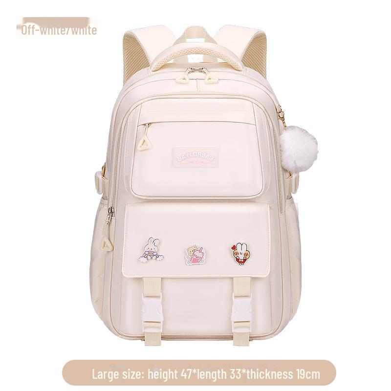 

Легкий, водонепроницаемый рюкзак для девочек: Защита позвоночника, большой вместимости, для учеников начальной и средней школы, 3–6 классы. Large Size Grades 5-9 бежевый