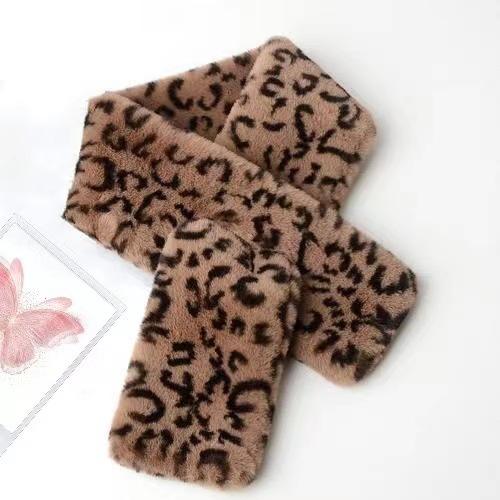 

Женский зимний меховой шарф, однотонный, с крестиком, корейская версия, утолщенный, мягкий, плюшевый, воротник, рождественский шарф One Size верблюд