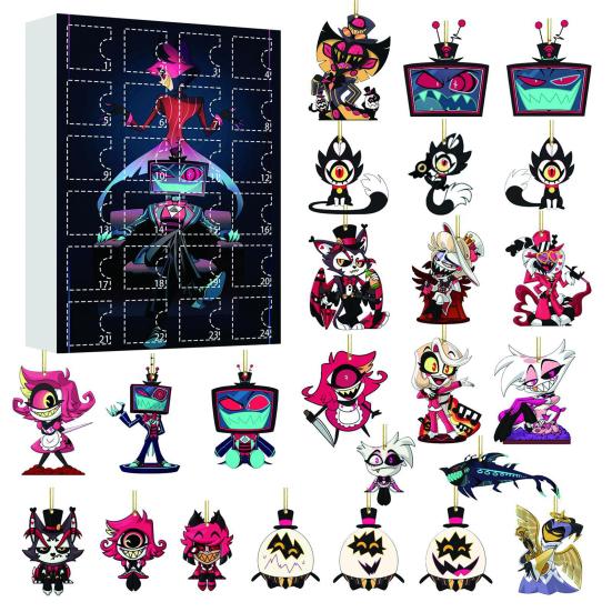 Hazbin Hotel Themed Advent Calendar 24 Days of Helluva Boss Ornaments Christmas Tree Decor Gift Set for Fans