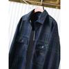 Loose Plus size! Double-sided Different Colors! Foreign Trade Tail Goods Men's Spring and Autumn Lapel Denim Jacket Plaid Top