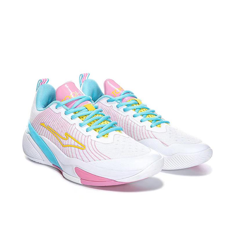 Hongxing Erke Trendy Comfortable Shock Absorbing Breathable Low Top Basketball Shoes Men sneakers White Pink Blue 11124304094-001
