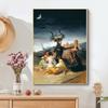Witches Sabbath Vintage Poster Antique Painting Wall Art Picture Devil Satan Horned Goat Canvas Print Decoration