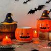 Unique Halloween Themed Ceramics Coffee Cup With Detachable Witch Hat Cover Pumpkin Shape Mug For Hot Beverages Gift