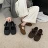 Autumn and Winter Flat-bottomed Mary Jane Shoes Women's Shoes with Skirts 2025 New Versatile French One-word Belt Women's Shoes