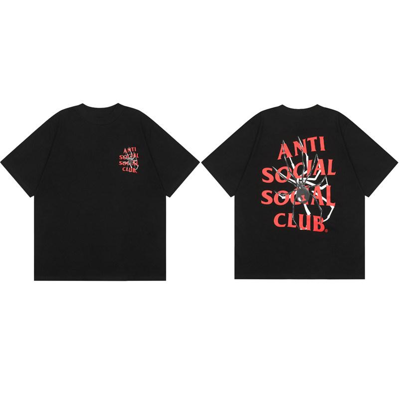 Street Trend Club Graffiti Letter Spider Casual TShirt Mens and Womens Luxury Brand Top