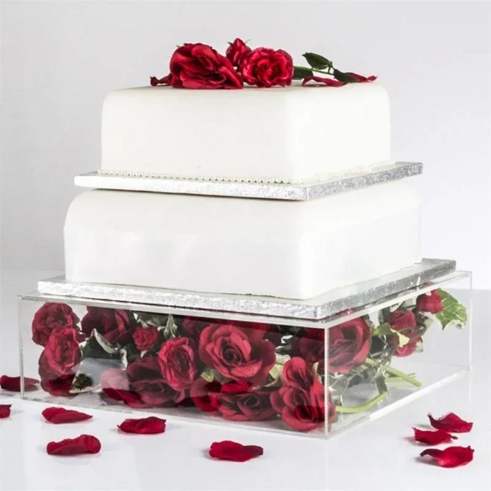 Clear Cake Display Board Round/square Cake Tier Base Commercial Dessert Display Holders  Bakery