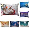 Cozy Christmas-themed Linen Pillow Cover For Indoor And Outdoor Spaces