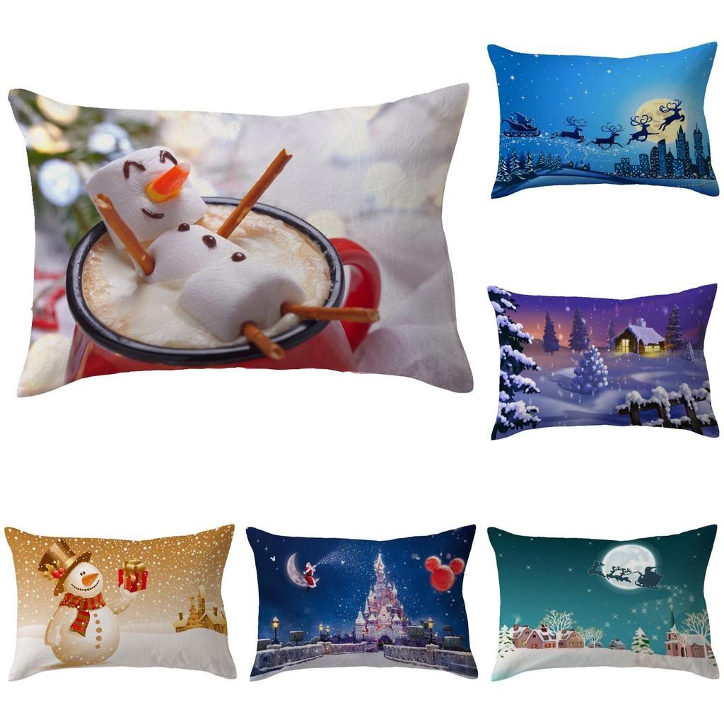 Cozy Christmas-themed Linen Pillow Cover For Indoor And Outdoor Spaces