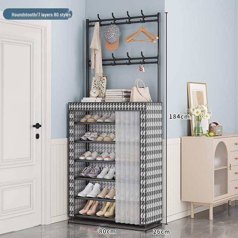 Multi-layer Dustproof Shoe & Hat Rack: Floor-standing Coat Rack & Storage Shelf for Living Room or Entryway