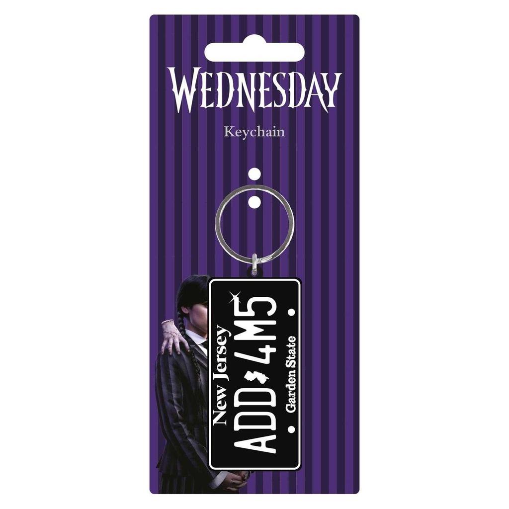 Wednesday License Plate PVC Keyring