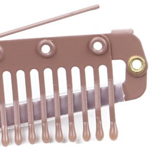 5Pcs Wig Clip with Safety Pin 10-Teeth Hair Extension Snap Clip Heavy Duty Metal Invisible Wig Securing Comb Chunni Dupatta Setting Clip
