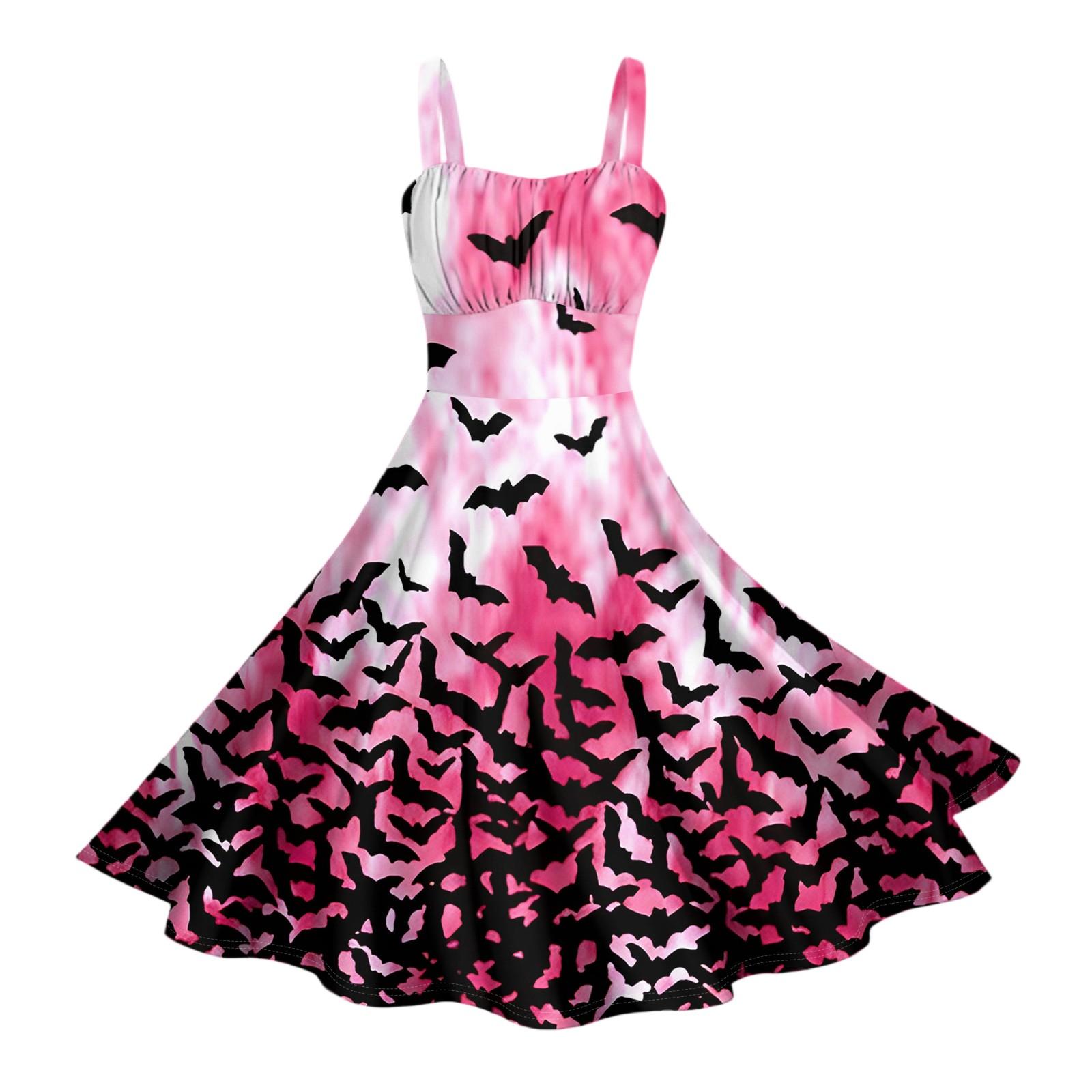 

Женские винтажные платья без рукавов, плиссированные, в стиле пэчворк, милые, с А-силуэтом, с принтами на Хэллоуин XL