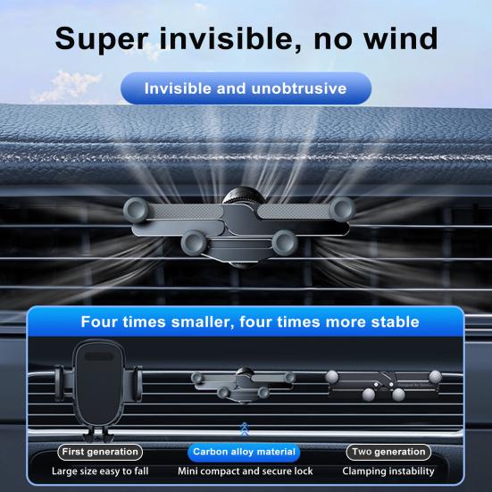 Alloy Mini Car Auto-Lock Bracket Secure Foldable Sleek Design Sturdy Long Lifespan Phone Holder