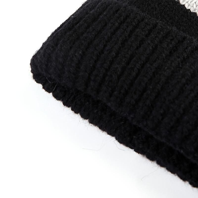 3 szt. Kolorowy blok dzianinowy czapka szalik rękawiczki kombinacja, zimowy gruby ciepły zestaw, idealny na zajęcia na świeżym powietrzu i do codziennego użytku