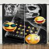 Curtain Funny Smiley Face 3D Digital Printing Blackout Curtain Punching