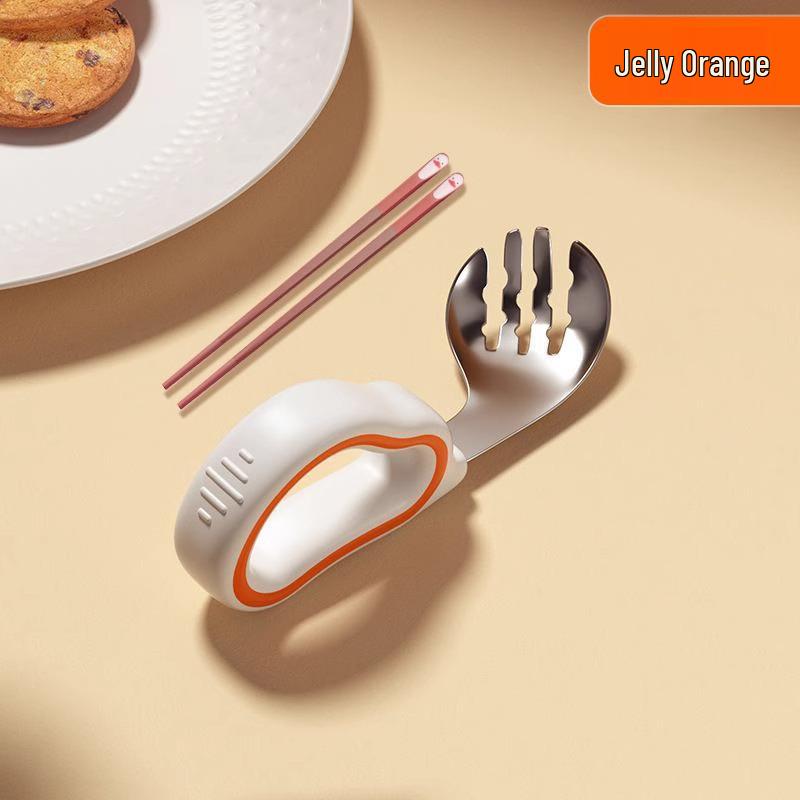 

Child s Self-Feeding Silicone Spoon & Fork Set