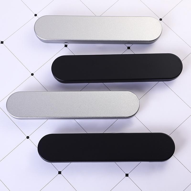 Creative Metal Pencil Case: Black Silver Rectangular Flip Tin Box for Students