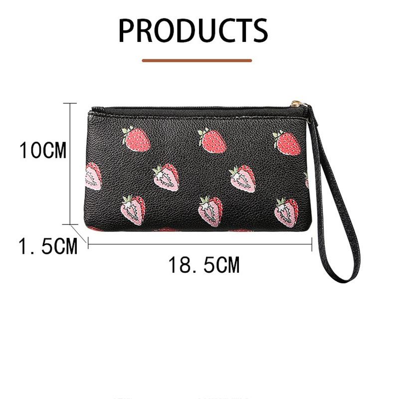 Retro Zipper Wallet High Quality Strawberry Storage Bag Cherry Coin Purse Portable Women'S Wallet For Vintage Clothing Handbag