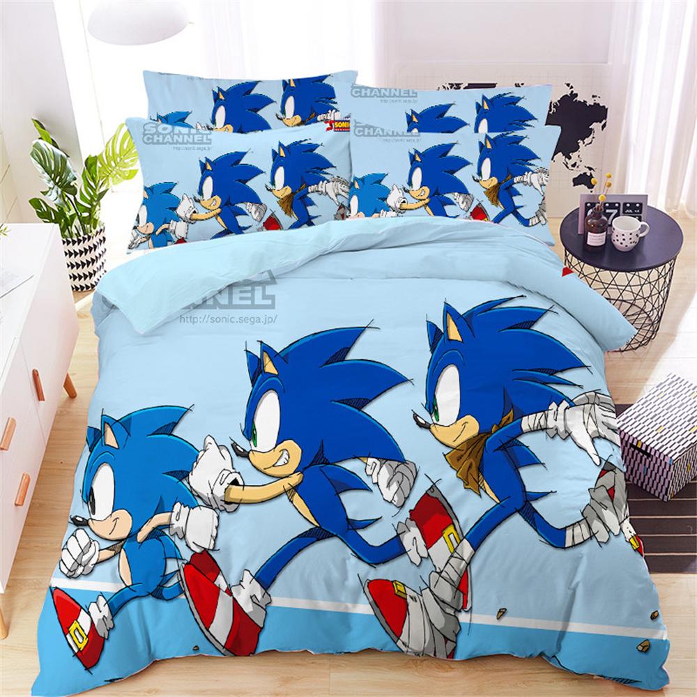 Anime Hedgehog Duvet Cover Set Ssonic Bedding Set Quilt Cover Cover For Bedroom Dormitory Decor Holiday Gifts Queen King