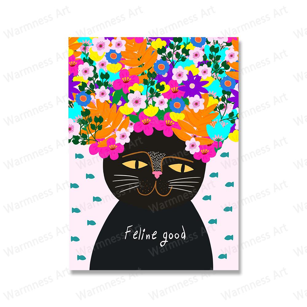 Flower Plants Nordic Posters And Print Be a Kind Human Girl Wall Art Canvas Painting Home Decor Pictures For Living Room Bedroom No Frame