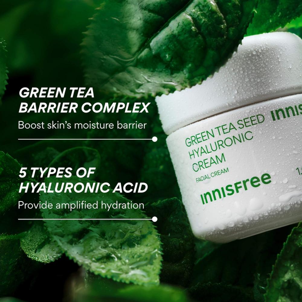 Innisfree Green Tea Hyaluronic Acid Hydrating Cream 2.7 Oz 80 Ml