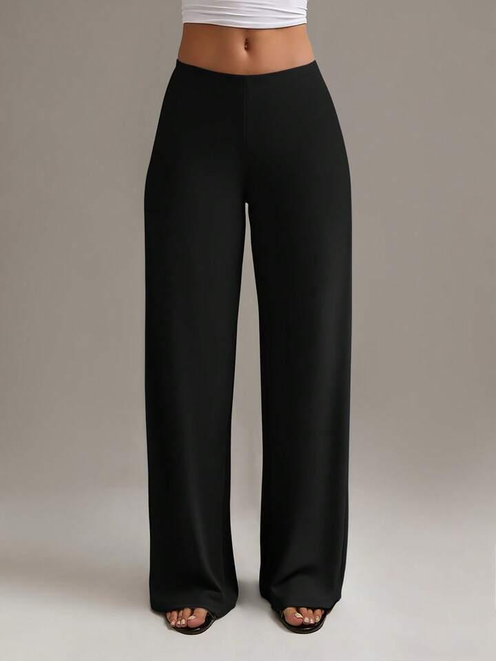 

European & American Nude Feel Pilates Yoga Pants - Women s High-Grade Straight Leg Running Pants Small чёрный