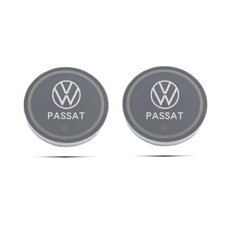 For VOLKSWAGEN VW Color Luminous Car Water Cup Coaster Holder Car Led Atmosphere Light For Volkswagen Golf Polo Passat b6 Tiguan