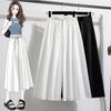 DIMANAF 2026 Summer New Plus Size Women Wide Leg Long Pants Trousers Waist Elastic Drawstring Loose Casual Long Pants